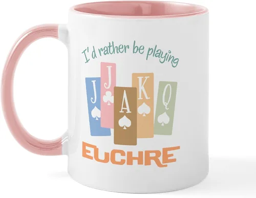 Vista 15 de CafePress Euchre Champ Mugs Taza de café de cerámica de 11 oz (11.0 fl oz)