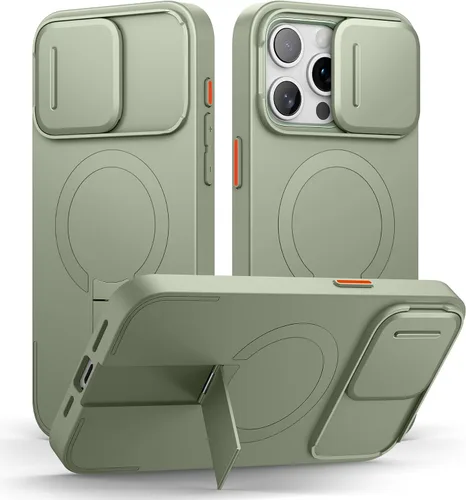 Vista 95 de SURITCH Funda para iPhone Air con cubierta de control de cámara, funda deslizante para cámara y soporte ajustable, compatible con MagSafe, a prueba