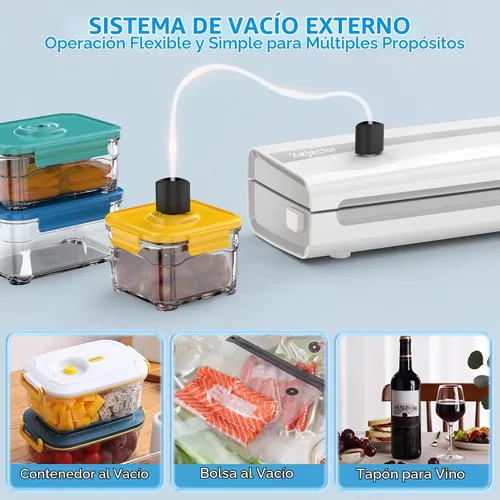 Vista 9 de 11-in-1 Vacuum Sealer for Food, Dry & Wet Auto Seal, Smart Moisture Sensor White