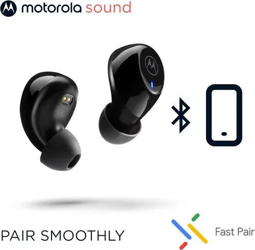 Vista 3 de Motorola Moto Buds 105 - Auriculares inalámbricos Bluetooth con cancelación de ruido ambiental con control táctil y funda de micro carga, IPX5
