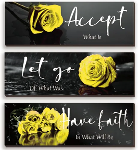 Vista 13 de ZINYAZHE 3 Piezas de Decoración de Pared en Blanco y Negro, Arte de Pared Inspirador de Flores de Madera, Rosas Blancas para Baño, con Frases Rosa