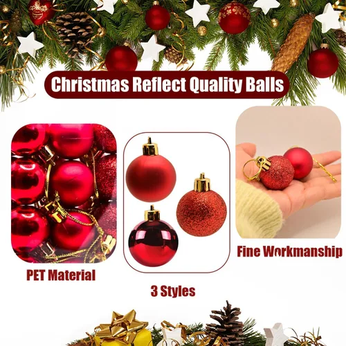 Vista 3 de 24 piezas de bolas de Navidad, 3 cm / 1.2" Bolas de Navidad, bolas de árbol de Navidad reutilizables, adornos de Navidad, bolas de Navidad