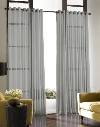 Vista 8 de Curtainworks Soho - Cortina de gasa transparente con ojales, 59 x 63 pulgadas, ostra