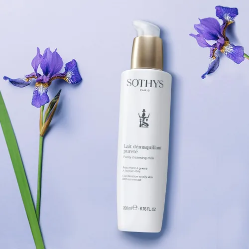 Vista 2 de SOTHYS Leche limpiadora de pureza Limpiador facial diario suave, removedor de maquillaje para pieles mixtas a grasas