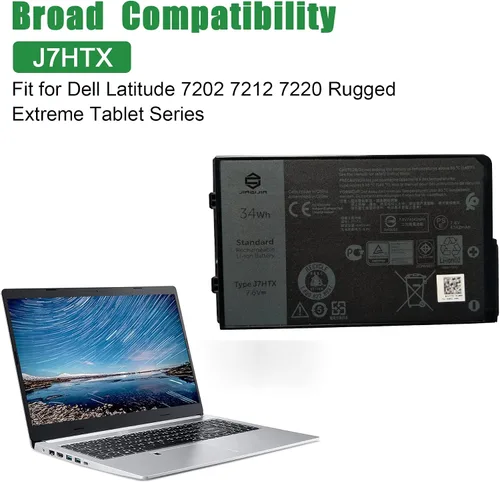 Vista 5 de J7HTX 451-BCDH - Batería de repuesto para laptop Dell Latitude 7202 7212 7220 Rugged Extreme Tablet T03H T03H002 T03H T03H003 Series 02JT7D 2JT7D