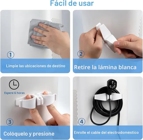 Vista 5 de Lancord Organizador de Cables para Electrodomésticos, Paquete de 8 Organizadores de Cables de Electrodomésticos de Cocina Mejorados Adhesivos