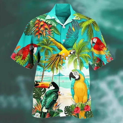 Vista 3 de Men's SpringSummer Fashion Casual Sports Party Beach Loose Print Short Big and Tall Long Sleeve T Shirts for Men