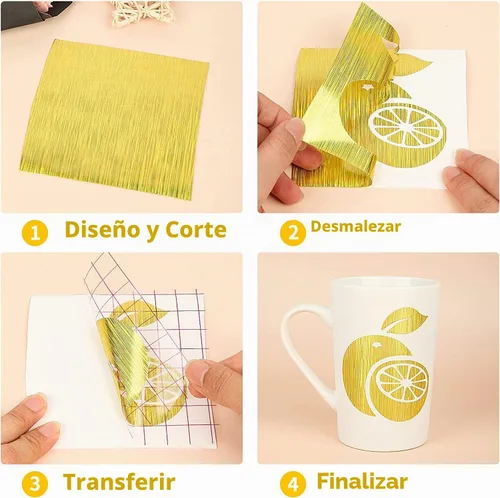 Vista 2 de Lya Vinyl - Paquete de 10 hojas de vinilo adhesivo permanente cepillado autoadhesivo, hojas para decoración del hogar, tazas, vasos, ventanas