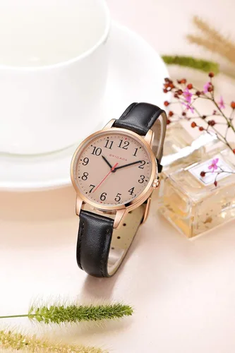 Vista 6 de BRIGADA - Reloj de mujer elegante reloj para mujer correa de cuero reloj de chicas para mujer impermeable
