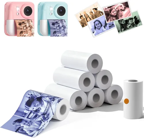Vista 7 de Rollo de papel de impresión de 10 rollos de repuesto funciona con cámara instantánea MINIBEAR Instantánea, apto para la mayoría de los niños, rollo