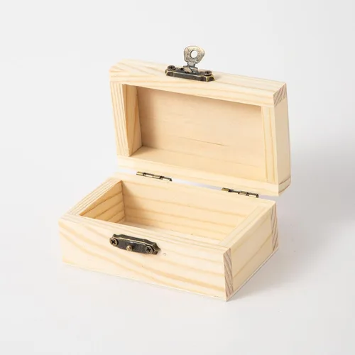 Vista 5 de Caja pequeña de madera de 24 piezas, caja del tesoro de madera sin terminar con tapas para manualidades (3.5 x 2.1 x 1.8 pulgadas) (24)