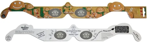 Vista 2 de Gafas holográficas: hombre de pan de jengibre 3D en cada punto brillante de luz