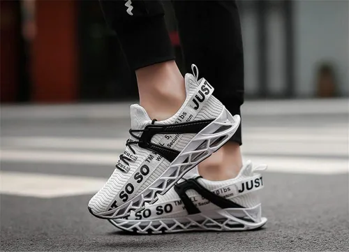 Vista 7 de WONESION Zapatillas deportivas transpirables para hombre para caminar, tenis y correr Blade Fashion Sneakers