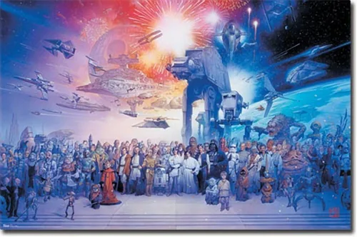 Vista 15 de Trends International Star Wars: Saga - Póster de pared de galaxia, 14.72 x 22.37 pulgadas, versión enmarcada de madera de granero
