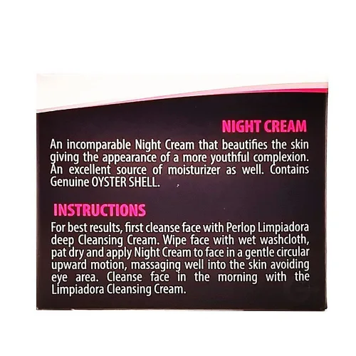 Vista 5 de Crema de noche ConchaNacar De Perlop #2. Hidratante y rejuvenecedor natural para la piel. Tratamiento antienvejecimiento. 2 oz / 56 g. Paquete de 3