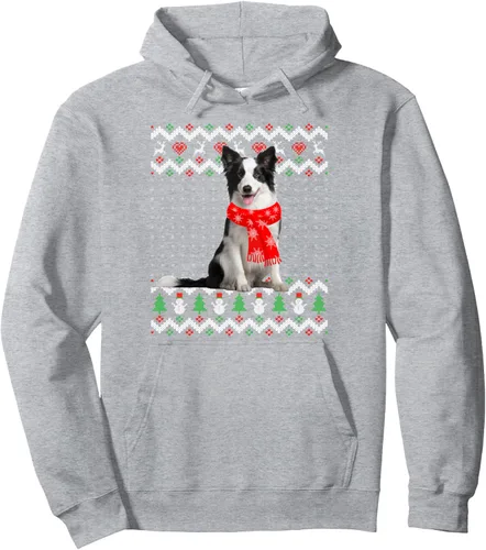 Vista 3 de Border Collie Dog Ugly Christmas Sweater Xmas Pullover Hoodie