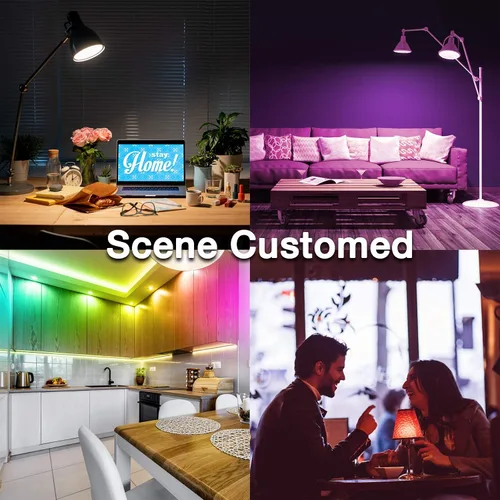 Vista 7 de DAYBETTER Tuya - Bombillas inteligentes RGBCW Wi-Fi que cambian de color, compatibles con Alexa y Google Home Assistant, A19 E26 9W 800LM Bombilla