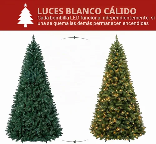 Vista 4 de Hykolity Árbol de Navidad artificial preiluminado de 6 pies con 230 LED