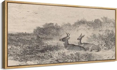 Vista 89 de SIGNFORD Lienzo enmarcado extragrande para pared, diseño de flores silvestres, paisaje, campo escénico con flores florecientes, ilustraciones