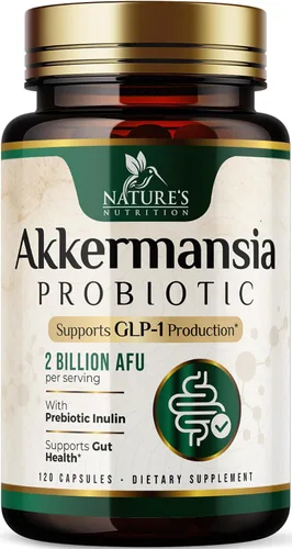 Vista 10 de Akkermansia Suplemento para la salud intestinal - Probiótico Akkermansia prémium con fibra prebiótica - Akkermansia Muciniphila 2 mil millones
