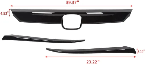 Vista 9 de KUAFU Juego de 3 piezas para parrilla delantera y cubierta de párpados compatible con Honda Accord 10th Gen Sedán 2018-2020, parrilla superior