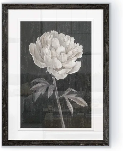 Vista 49 de Renditions Gallery- Lienzo enmarcado con flores blancas y negras Flores blancas y negras 1 juego/marco negro