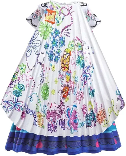 Vista 2 de Mirabel Costume for Encanto Dress Capes for Girls Halloween Costumes for Women Princess Dresses Cosplay Birthday Kids Clothes