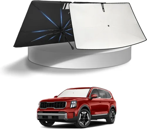 Vista 121 de KUST - Parasol plegable para parabrisas para BMW X1 E84, accesorios 2011 2012 2013 2014 2015, protector de visera de sol ajustable que bloquea