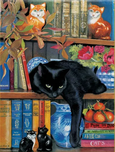 Vista 3 de SUNSOUT INC - On The Shelf - Rompecabezas de 1000 piezas por artista: Chrissie Snelling - Tamaño acabado 20 x 27 pulgadas - MPN # CL59367