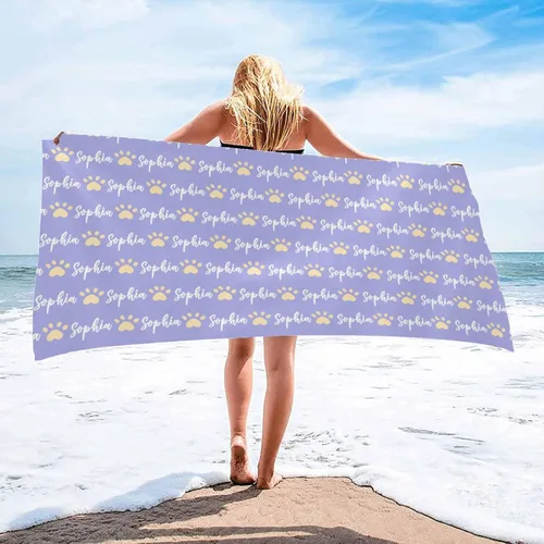 Vista 12 de InterestPrint Toalla de playa personalizada para mujeres y hombres, hojas tropicales, naranja, toallas de playa personalizadas con nombres, manta