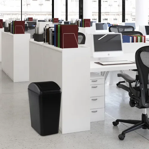 Vista 5 de Gloreen Cubo de basura delgado de la cocina de 16 L, cesta de basura rectangular de plástico, F