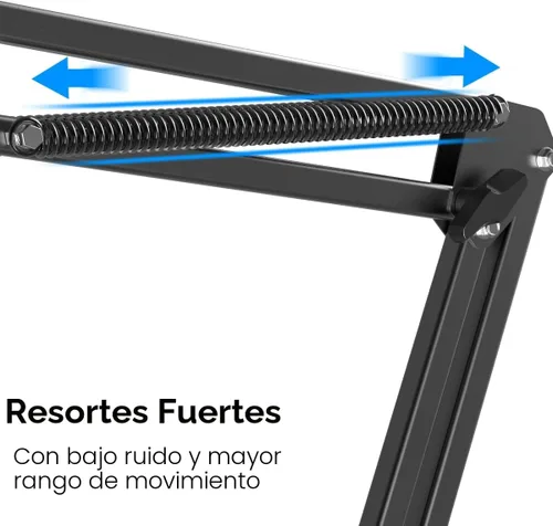 Vista 4 de FIFINE CS1 Scissor Micrófono Boom Arm Stand para grabación de juegos Negro