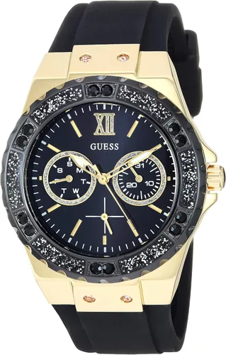 GUESS Reloj de silicona resistente a las manchas de acero inoxidable para mujer de Sequel International