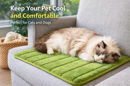 Vista 3 de Tapete lavable para cama de mascotas (23.6 x 15.8 pulgadas), paquete de 3 unidades para uso en interiores y exteriores, tapete suave para dormir