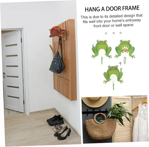 Vista 4 de Gancho de rana para decoración de pared, ganchos para colgar en la pared, ganchos para toallas, gancho decorativo para llaves, lindo gancho