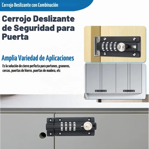 Vista 9 de Cerradura de seguridad de combinación para puerta, V·RESOURCING Cerradura de puerta de alta seguridad con esfera de 4 dígitos para cobertizos 1