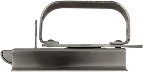Vista 3 de National Hardware Pestillo de puerta oscilante resistente, acero inoxidable Bloqueo automático y listo para candado; acabado de protección contra