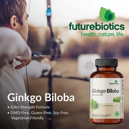Vista 3 de Futurebiotics Ginkgo Biloba Extra Strength Apoya la función cerebral y soporte de memoria, 120 cápsulas vegetarianas