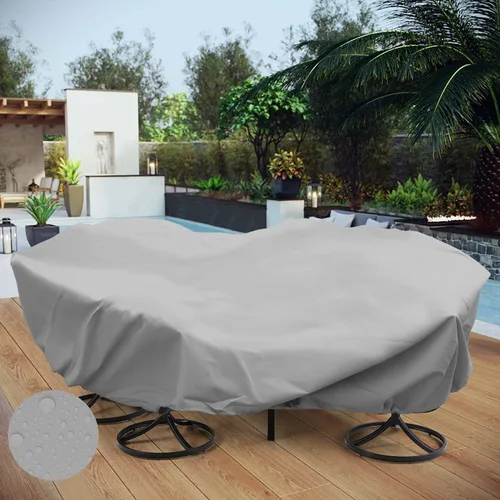 Vista 99 de Fundas para muebles de patio, impermeables, resistentes a los rayos UV, resistentes a los rayos UV, para exteriores, mesa redonda y rectangular
