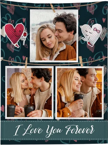 Vista 20 de Manta personalizada con foto, manta personalizada con imagen para regalos de pareja, mantas de franela personalizadas para adultos, niños