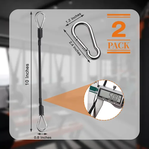 Vista 3 de 2 piezas de extensión de cable para gimnasio, accesorios de reemplazo para máquina de cable, accesorios de polea de cable para gimnasio - cuerda