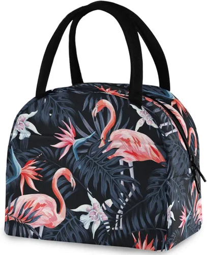 Vista 10 de Bolsa de almuerzo reutilizable con diseño de panal de abeja vintage, con bolsillo frontal, cierre de cremallera, bolsa térmica térmica