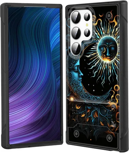 Vista 78 de Funda para Galaxy S24 Plus con soporte, doble capa híbrida de policarbonato duro y silicona suave, resistente a prueba de golpes, funda protectora