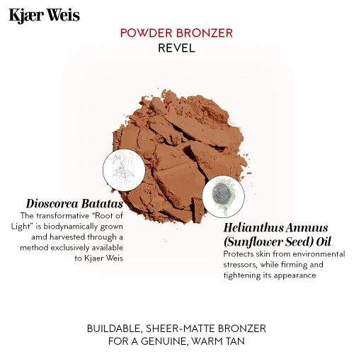 Vista 3 de Kjaer Weis - Maquillaje bronceador en polvo. Maquillaje de contorno de terracota cálido mate para maquillaje facial bronceado de aspecto natural.