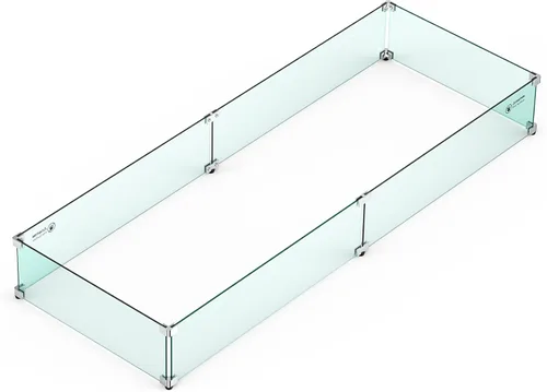 Vista 9 de Skyflame Protector de viento rectangular de vidrio para fogatas de 24 x 12 pulgadas, reemplazo para exterior