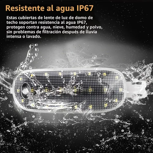 Vista 6 de D-Lumina Cubierta de luz de techo interior clara para 2005-2018 Dodge Ram 1500 2500 3500 4500 5500, Dodge Dakota Durango y Jeep Commander Liberty