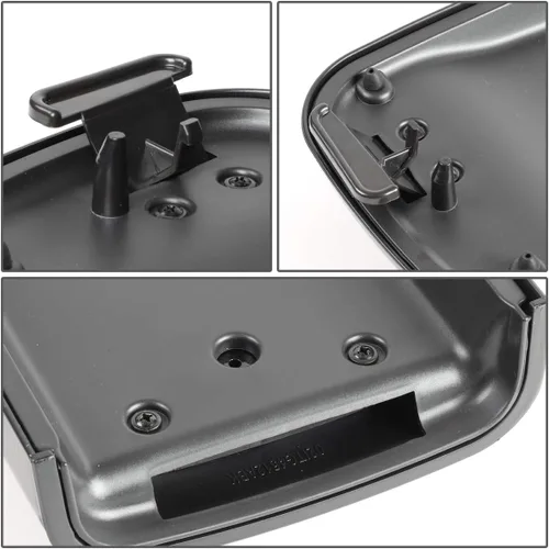 Vista 4 de Auto Dynasty Tapa de reposabrazos de consola central ABS estilo OE con pestillo compatible con Chevy Trailblazer GMC Envoy Isuzu Ascender 02-09 Negro