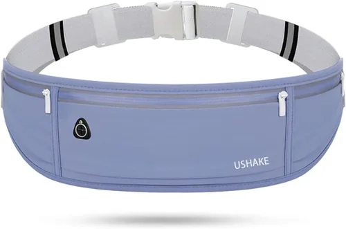Vista 10 de USHAKE Cinturón delgado para correr, riñonera de entrenamiento para hombres y mujeres, paquete de cintura de ejercicio para soporte de iPhone