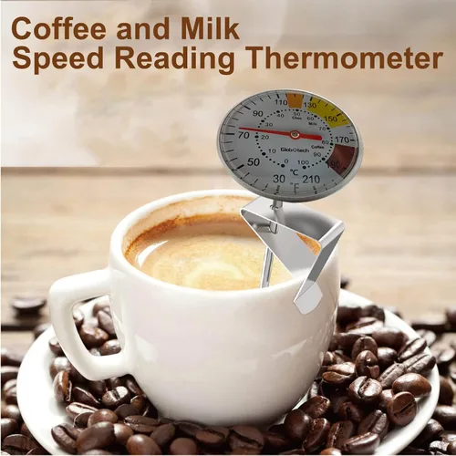 Vista 6 de Termómetro de espuma de leche para café y chocolate, termómetro de acero inoxidable de espuma de leche espumosa de capuchino para jarras de vapor