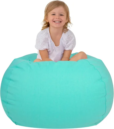 Vista 10 de Aubliss - Silla de almacenamiento para peluches en forma de puf (Estrella Aqua, Mediana (32"))